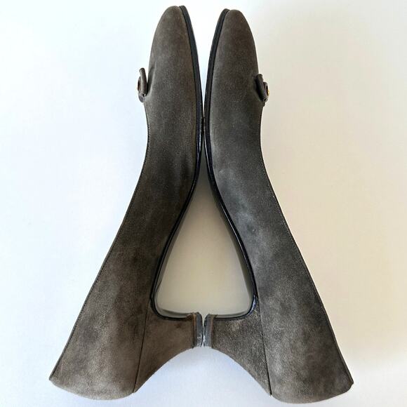 Gucci 1983 Vintage Grey Suede Bow Logo Kitten Heel Size 38 AA - Picture 8 of 16